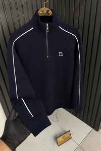 Pull décontracté pour homme à manches longues et demi-zip, en polyester/coton lavé uni, anti-froissement, séchage rapide, streetwear tendance - Product Image 2