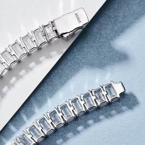 Zircon Stone 925 <b>Sterling</b> <b>Silver</b> Rhodium Plated Tennis <b>Bracelet</b> for Christmas & Party Gifts for Women - Product Image 5