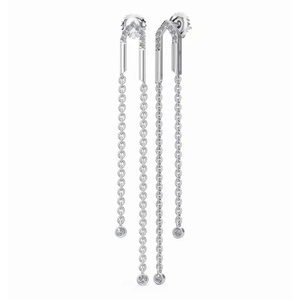 Boucles d'oreilles pendantes en or 14 carats exclusives, luxe linéaire, diamants ronds, bijoux de laboratoire, vente en gros - Product Image 5