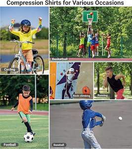 Ensemble de leggings de compression athlétiques et de couche de base personnalisables Équipement de sport respirant pour adolescents et enfants - Product Image 5