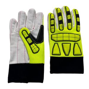 Guantes DE SEGURIDAD personalizados de alto rendimiento talla grande puño recto de 10 pulgadas piel de cabra flexible suave TPR impacto anticorte - Product Image 1
