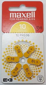 Batería para Audífonos Digitales de Aire y Zinc Maxell PR536, Paquete de 10, 1.45V, Ecológica, Cuidado de la Salud, Audición para Sordera - Product Image 3