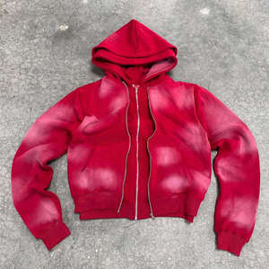 Sweat à capuche personnalisé à fermeture éclair bidirectionnelle pour femmes et hommes, sweat à capuche épais et lourd, sweat à capuche zippé délavé au soleil - Product Image 1