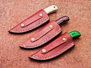 มีดล่าสัตว์ดามัสกัสสกินเนอร์ปลอมด้วยมือจำนวน3ชิ้นพร้อมปลอกของขวัญสำหรับเพื่อน - Product Image 4