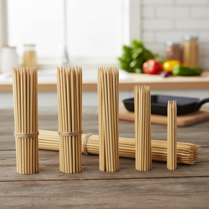 Brochettes en bois de différentes tailles pour restaurant, cuisine à domicile, barbecue, twisters de pommes de terre, kebabs, non végétarien - Product Image 4