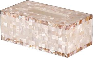 ที่ใส่กระดาษทิชชู่ลายแม่มุกหรูหราและตกแต่งด้วยมือที่ใส่ไม้สี่เหลี่ยมสำหรับห้องน้ำบ้านหรือสำนักงาน - Product Image 5