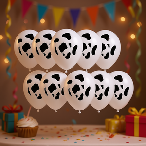 Globos de Fiesta con Estampado de Vaca, Paquete de 12 Piezas, Decoraciones para Fiestas - Product Image 3