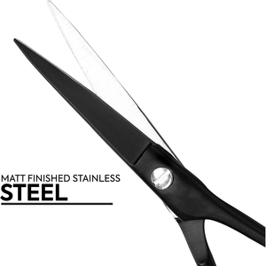 Tijeras de bigote de acero inoxidable de alto carbono hechas a mano, mango de cerámica negra, hoja afilada para corte de barba de peluquero - Product Image 5