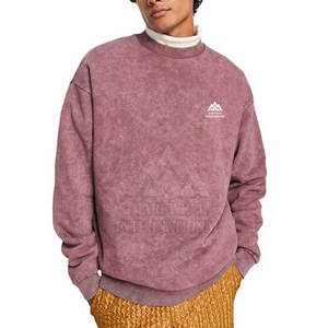 Precio razonable Hombres Acid Wash Sudadera Color sólido Diseña tu propio logotipo Cómodo Hombres Basics Acid Wash Sudadera - Product Image 1