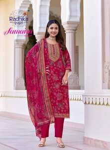 Premium Vaticano Foil Impreso Salwar Kameez Venta al por mayor Indian & Pakistani Party Wear Kurti Pant con Dupatta - Product Image 3