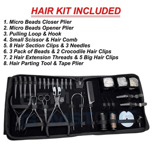 Professional GEMSTONE ENTERPRISES Stainless Steel Hair Extension Tools Kit | Durable Reusable Complete Installation Kit Pliers - Product Image 2
