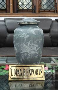 Meta Galaxy Design Urnes funéraires en métal pour adultes avec sac en velours pour cendres humaines - Product Image 5