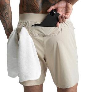 Pantalones cortos de poliéster antiarrugas para hombre con estampado de transferencia de calor Pantalones cortos de secado rápido de alta calidad Pantalones cortos de tela transpirable - Product Image 2