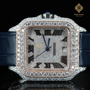 Montre mécanique à mouvement à quartz pour homme la plus vendue, style hip-hop, diamant moissanite VVS, logo personnalisé glacé, affaires - Product Image 4