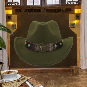 Sombrero de Vaquero Occidental de Metal de Alta Calidad, Sombrero Fedora para Primavera y Otoño, para Fiestas, Pesca, Negocios, Casual, Deportes al Aire Libre - Product Image 4