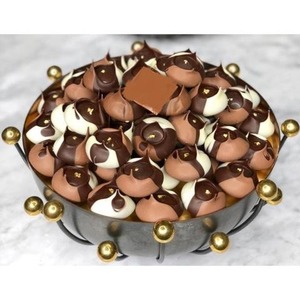 Dates au chocolat en acier inoxydable Bonbons Bol de service Fêtes et décoration de table en toute occasion Bol de service au chocolat - Product Image 3