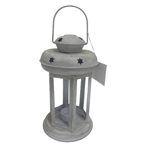 Lanterne décorative pour la maison en métal et en verre avec poignée Pot à bougie de couleur marron foncé pour la décoration de festival et de table - Product Image 5