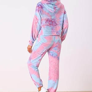Conjunto Deportivo para Mujer 2026, Cómodo, Estilo Pullover, Ajustado, Tie Dye, de Moda, para Entrenamiento - Product Image 4