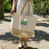 Bolsa de Playa Personalizada Ecológica de Gran Capacidad, sin Marca, Fabricada en Vietnam, de Lona, con Correa para el Hombro y Logotipo Impreso