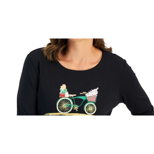 Karen Scott Haut d'hiver à manches longues pour femme, noir, taille L - Product Image 2