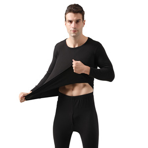 Ensemble de sous-vêtements longs en polaire confortable pour homme, modal, col rond, manches longues, body amincissant, logo personnalisé, respirant - Product Image 6