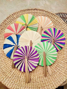 Abanico de Hojas de Palma Natural, Abanico Plegable Hecho a Mano para Decoración de Bodas, Recuerdo de Fiesta, Logotipo Personalizado de Vietnam - Sra. Violet - Product Image 5