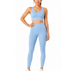 Conjunto de Yoga Moderno para Mujer, Diseño Ligero y Elástico de Spandex/Nylon, Cintura Alta, para Práctica de Yoga y Estiramiento en Casa - Product Image 1