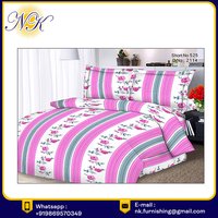 Traditionnellement tissé imprimé floral 200TC personnalisable King Size drap de lit double ensemble de housse de couette pour un usage vivant toutes saisons