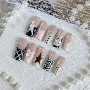 Mélange de couleurs rose pour ongles à presser, motifs assortis pour une décoration d'ongles élégante - Product Image 2