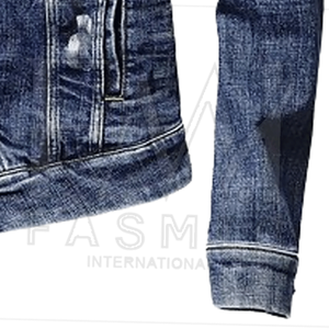 Vestes en denim en toile de taille personnalisable de haute qualité pour hommes avec caractéristiques de séchage rapide et de respiration - Product Image 6