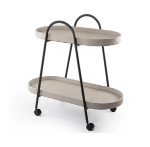 Carrito de servicio de 2 niveles de hierro versátil para uso en el comedor, agrega sofisticación y practicidad a sus cenas - Product Image 3