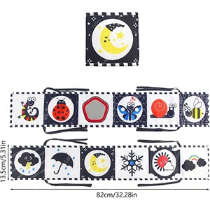 Juguetes sensoriales infantiles a granel al por mayor, papel arrugado, libros suaves en blanco y negro de alto contraste para aprendizaje temprano y Montessori - Product Image 4