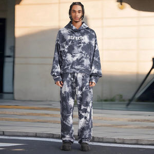 Mens Custom Breathable Sublimation Polyester Fleece Hooded Casual Sweatsuit OEM Factory Private Label Stylish Streetwear Quick - Product Image 1