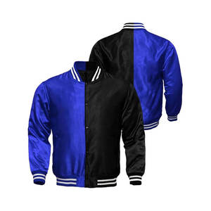 Vestes en satin imperméables de style streetwear pour hommes, dernière mode, service OEM, vente en gros, prix bas, veste de baseball pour homme - Product Image 1