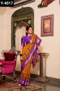 Trendy Women <b>Wedding</b> and Festival Function Wear Saree Collections for Women Low Price Kalamkari Print Poly Cotton Saree Blouse - Product Image 2