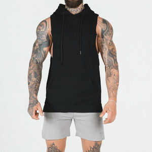 Sportswear Sleeveless Gym Hoodie Cut Off Stringer Tank Top Bodybuilding Muscle <b>Singlets</b> Sleeveless Hoodies <b>Men</b> - Product Image 1