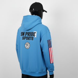 Sweat-shirts à capuche en polaire polyester/coton personnalisés, lourds, coupe régulière, avec patchwork personnalisé - Product Image 4