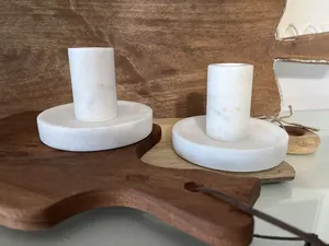 Comptoirs en marbre à coupe géométrique Design en marbre simple et élégant Bougie exclusivement en marbre - Product Image 5