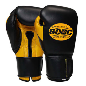 Gants de sparring de boxe en cuir noir, gants d'entraînement de kickboxing de haute qualité, gants de Muay Thai et gants de boxe - Product Image 1