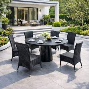 <span class=keywords><strong>Mesa</strong></span> de comedor <span class=keywords><strong>y</strong></span> <span class=keywords><strong>sillas</strong></span> de jardín de ratán reclinable de lujo para hoteles, restaurantes, villas, muebles duraderos - Product Image 3