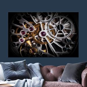 Art mural élégant en verre à motif mécanique : Tableau imprimé sur toile avec un design complexe, toile enveloppée 1P - Product Image 1