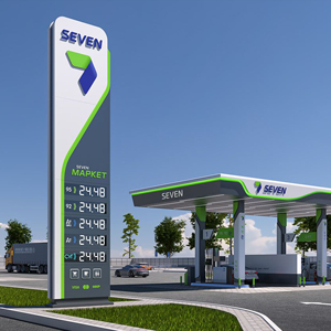 Pilar Publicitario para Gasolinera al Aire Libre, Letrero LED, Tótem Digital de Precios - Product Image 2