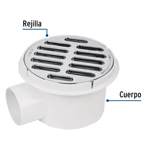 Drenaje de ABS de 4 unidades con salida lateral y rejilla de 5 'Producto en caja de 1/4 vueltas - Product Image 2