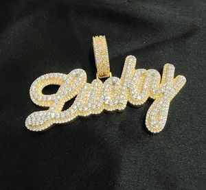 Trendy Hip Hop 925 <b>Silver</b> Rose Gold Plated Custom Iced Cursive Initial <b>Letter</b> Name Pendant <b>Necklace</b> Charms Moissanite Diamond - Product Image 1