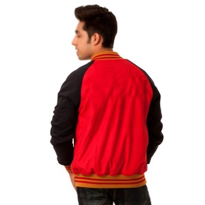 High Street Style Long Letterman Jacket Manga de cuero fino Stand Collar Fabricante Varsity Design Pakistan Vendor Coated - Product Image 4