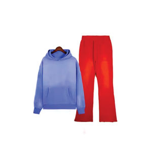 Pantalon évasé unisexe XXL lourd et solide Survêtement à capuche Ensemble Survêtements avec logo personnalisé pour hommes Costume imprimé pour la saison d'hiver - Product Image 2