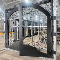 Portail en fer luxueux avec motifs décoratifs, respectueux de l'environnement, sécurisé, performance durable, modélisation 3D, hauteur 7 pieds