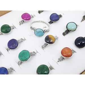 <b>Silver</b> Plated Fashion <b>Rings</b> with Colorful Stone Accents for Trendy Resale Collections - Product Image 1