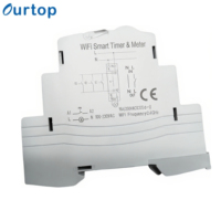 Interruptor Temporizador Inteligente WiFi de 16A con Función de Medidor, Control Remoto por Riel DIN, Protección Contra Sobretensión y Baja Tensión para Calentador de Agua