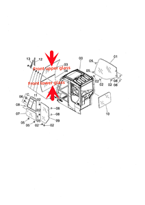 Vidrio delantero para excavadora Hitachi Zx55 Zx60 Zx70 Zx120 Zx130 Zx200 Zx210 Zx240 Zx330 Zx350 Zx470 Vidrio para excavadora - Product Image 3